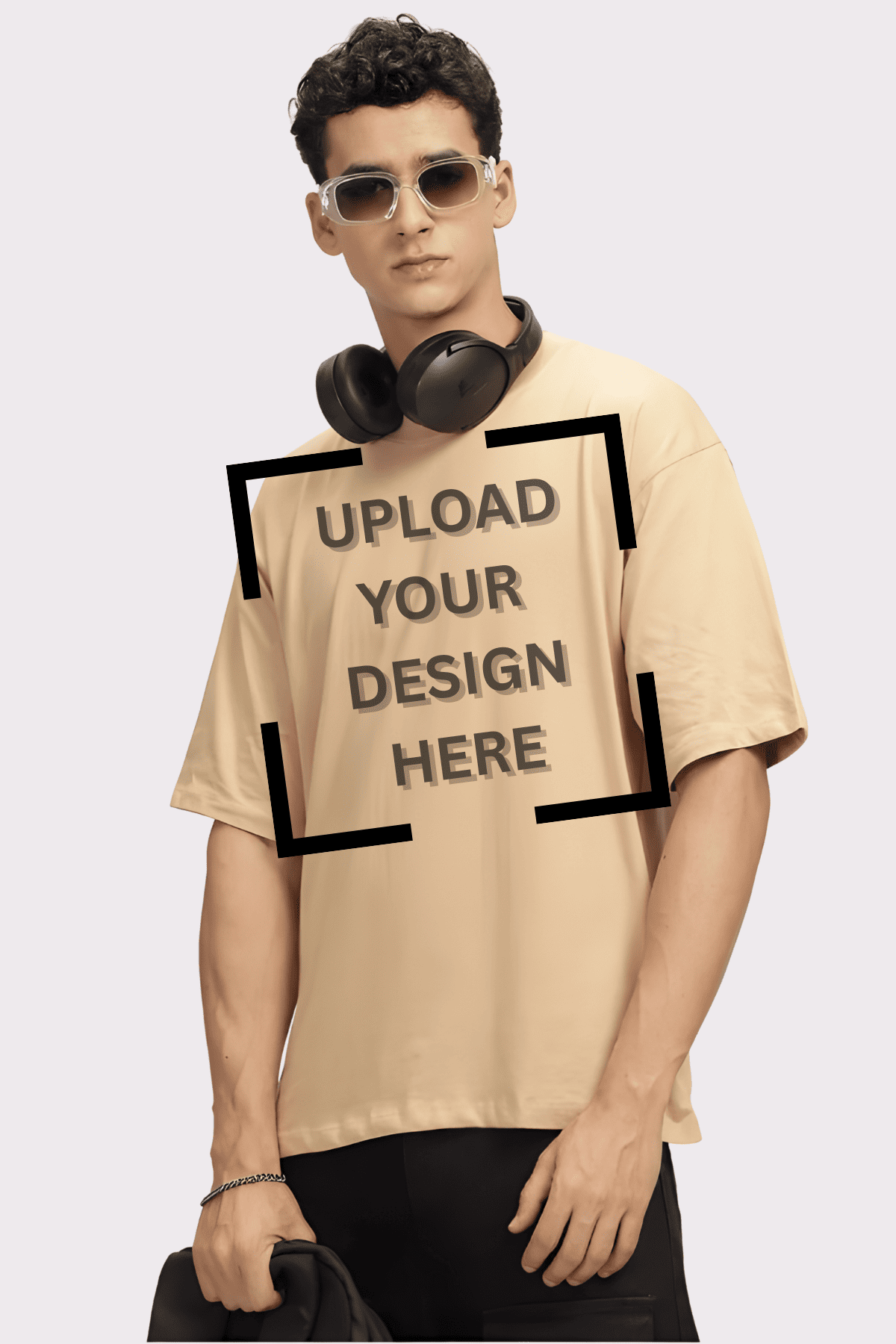 Custom Beige Oversize Fit T-shirt