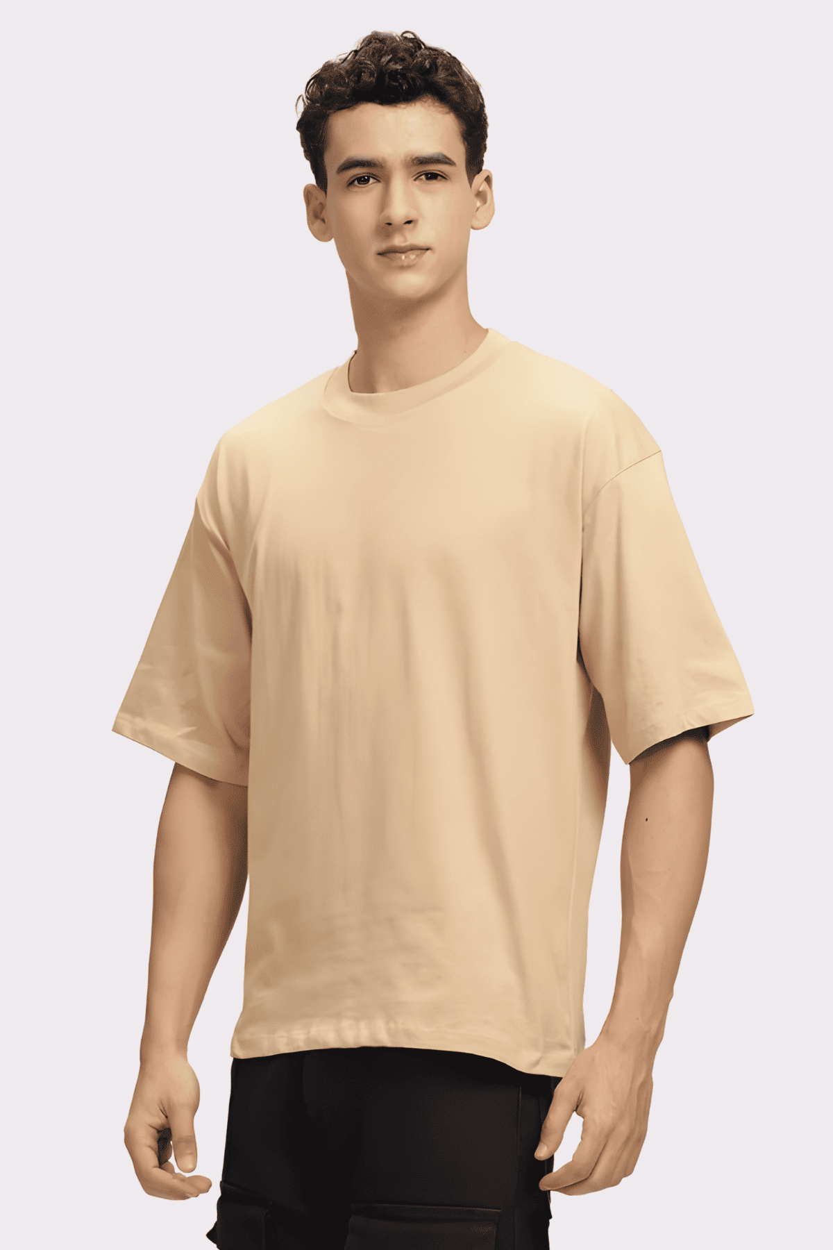 Custom Beige Oversize Fit T-shirt