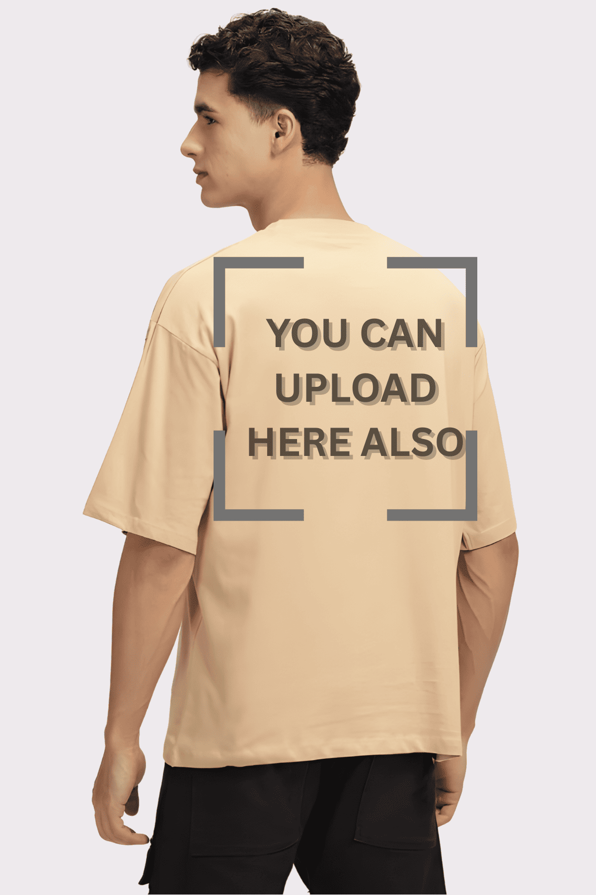 Custom Beige Oversize Fit T-shirt