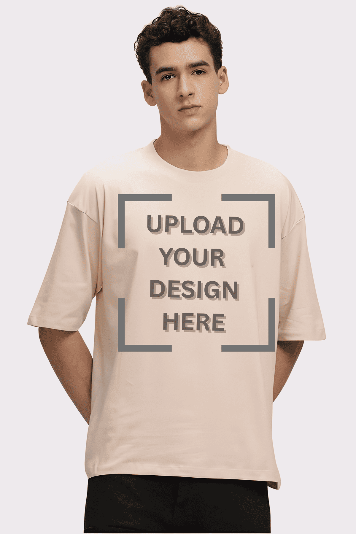 Custom Cream Oversized Fit Tee