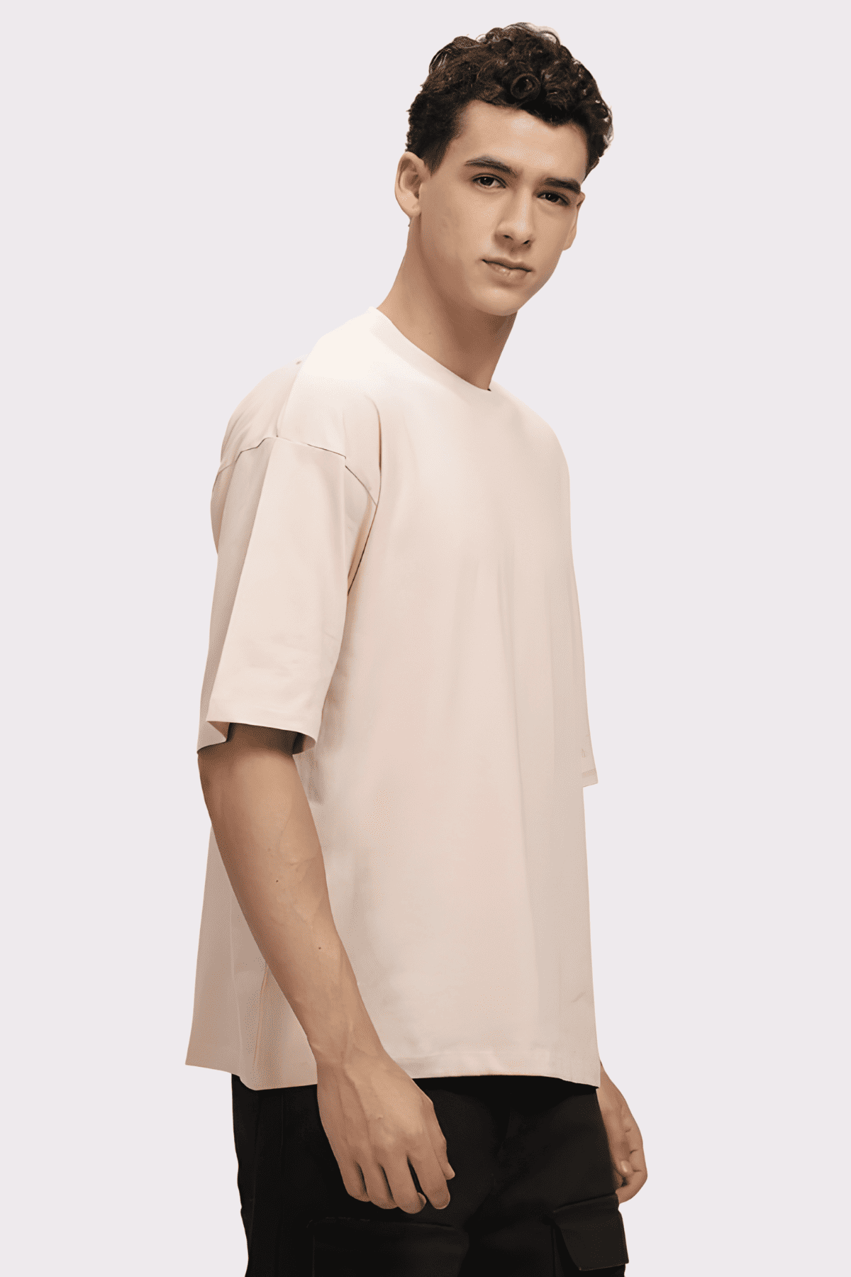 Custom Cream Oversized Fit Tee