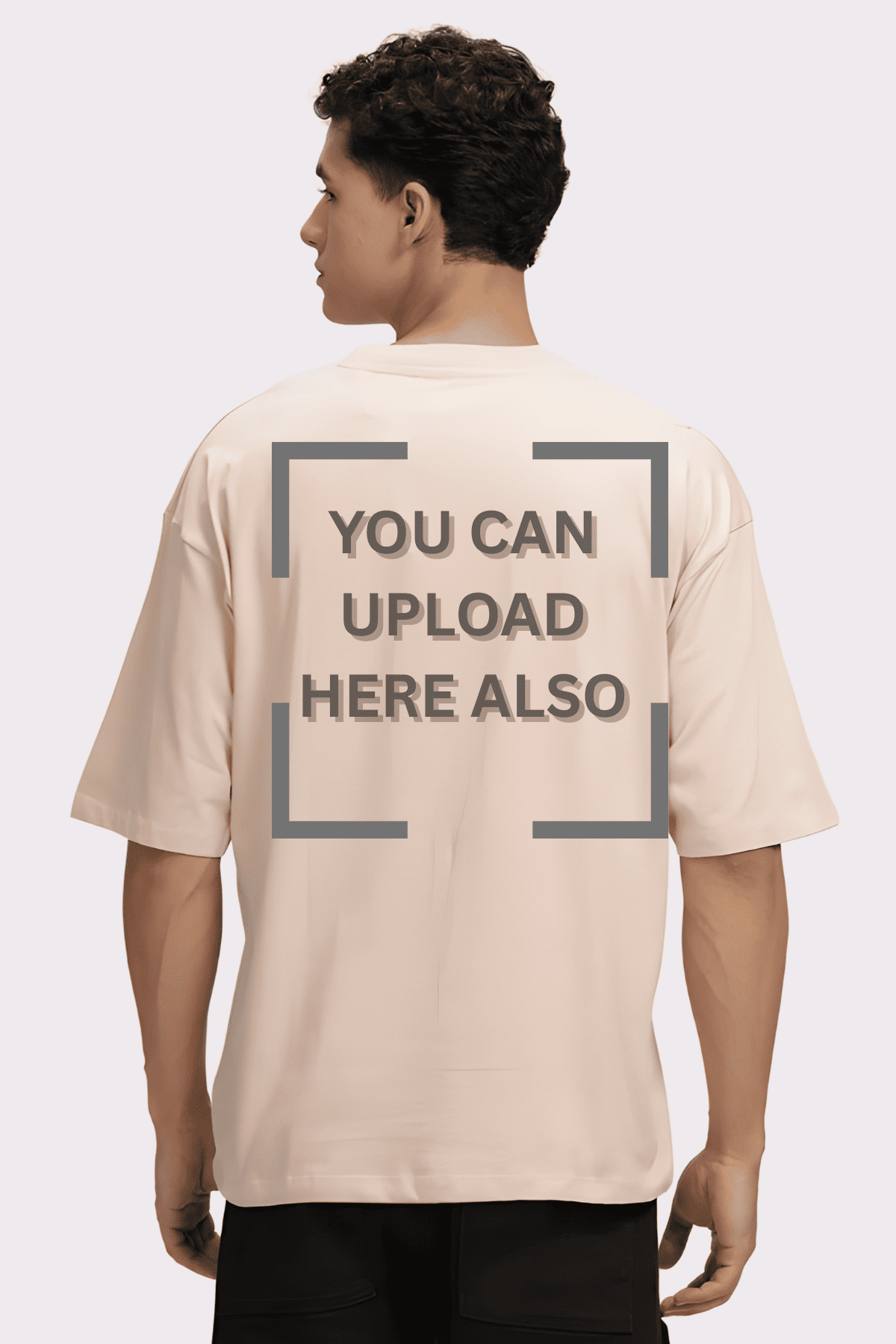 Custom Cream Oversized Fit Tee