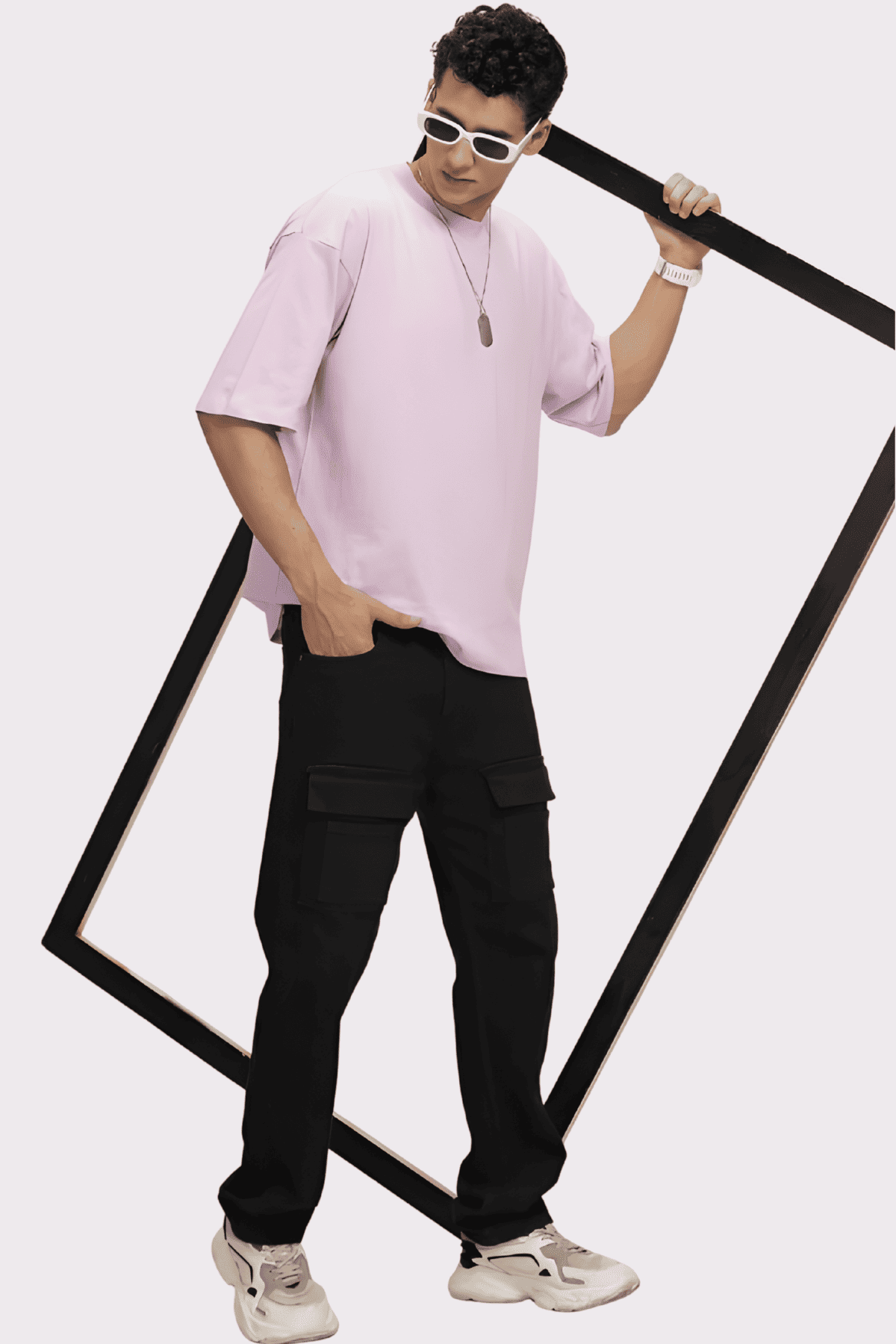 Custom Pale Lilac Oversized Tee